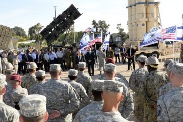 US Secretary of Defense Chuck Hagel speaks to Israeli and US soldiers during a joint exercise called Juniper Cobra 14, in Israel on May 15, 2014. Photo by Matty Stern/US Embassy/FLASH90
