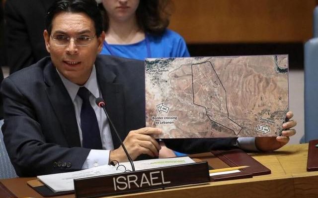 Israel’s UN ambassador exposes Iranian recruitment center in Syria