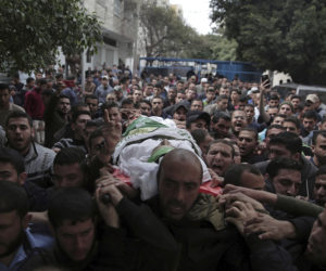 Gaza funeral protesters