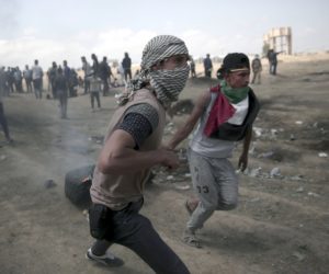 Palestinian rioters on the Gaza border