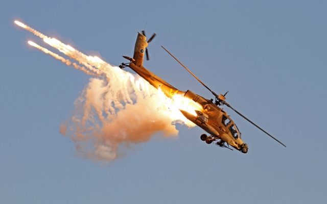 Israeli choppers strike Syrian positions in response to hostile fire