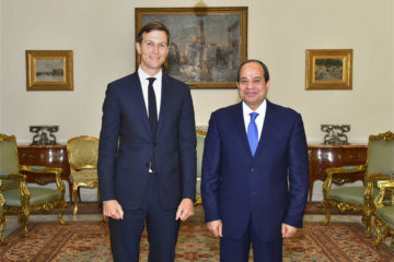 Jared Kushner, in Cairo, with President El-Sissi. (MENA via AP)