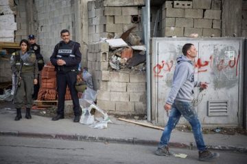Israeli police at the Shua'afat refugee camp.