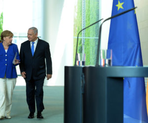 Israeli Prime Minister Benjamin Netanyahu and German Chancellor Angela Merkel. (Haim Zach/GPO)