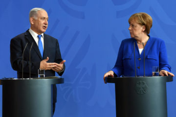 Israeli Prime Minister Benjamin Netanyahu and German Chancellor Angela Merkel