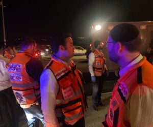 First responders at the scene of the attack. (United Hatzalah)