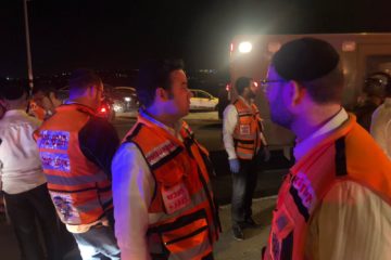 First responders at the scene of the attack. (United Hatzalah)