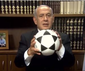 Netanyahu with soccer ball
