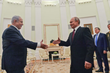 Israeli prime minister Benjamin Netanyahu meets with Russian president Vladimir Putin. (Kobi Gideon/GPO)