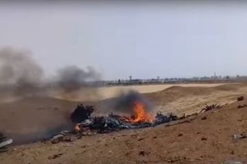 Downed Syrian aricraft