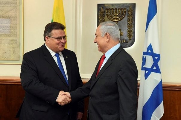Netanyahu leaves for Baltic states summit; first sitting Israeli PM to visit Lithuania
