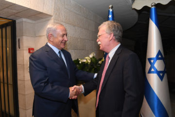 Benjamin Netanyahu and John Bolton. (Haim Zach/GPO)