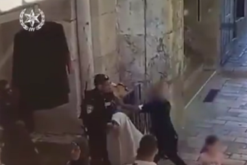 Ahmed Muhammad Mahameed attempting to commit a terror attack in Jerusalem. (screenshot)