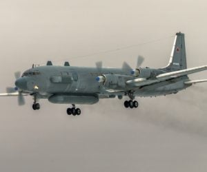 The Russian Il-20 plane, which was downed by Syrian forces responding to an Israeli strike. (AP Photo/Marina Lystseva)