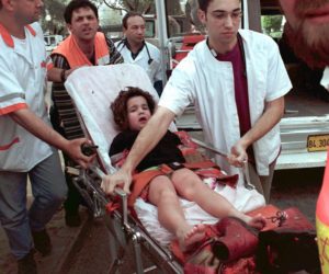 An Israeli young injured by a Hamas suicide bomb in Tel Aviv. (AP PHOTO/Chen Elbaz)