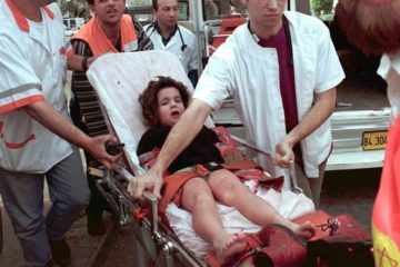 An Israeli young injured by a Hamas suicide bomb in Tel Aviv. (AP PHOTO/Chen Elbaz)