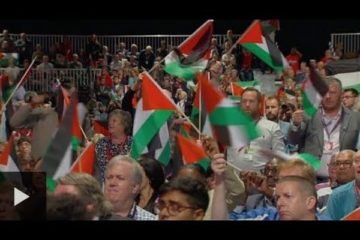 Palestinian flags Labour
