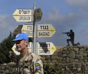 U.N. forces in the Golan Heights. (AP Photo/Tsafrir Abayov)