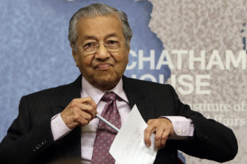 Malaysia's Prime Minister Mahathir Mohamad. (AP Photo/Kirsty Wigglesworth)