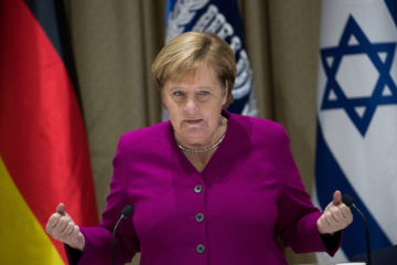 German Chancellor Angela Merkel in Israel. (Yonatan Sindel/Flash90)