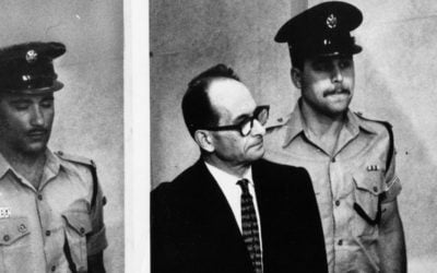 Adolf Eichmann on trial in Jerusalem. (AP Photo/File)