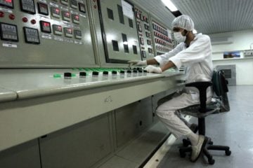An Iranian technician works at at nuclear facility south of Tehran. (AP Photo/Vahid Salemi, File)