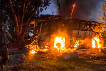 Hamas missile attack bus