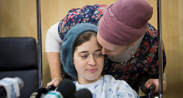 Young mother who lost unborn baby to terror released from hospital