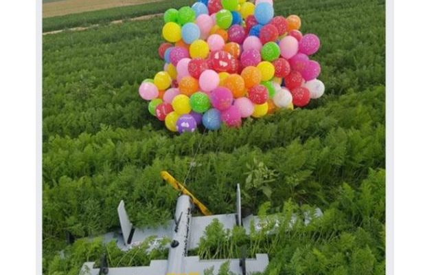 Colorful balloon cluster from Gaza carries deadly explosive