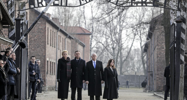 Pence visits Auschwitz, warns world of Nazi-like Iranian threat