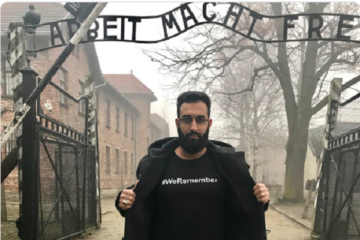 Imam Mohamad Tawhidi visits Auschwitz. (Twitter)