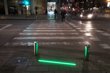 The new pedestrian street lights.