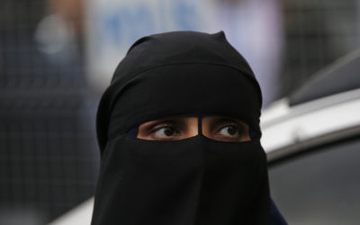 Woman in burqa