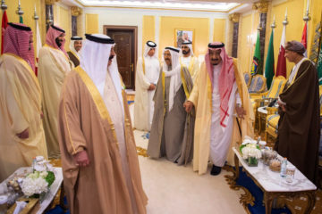 Saudi King Salman, second from right, with other Arab leaders. (Saudi Press Agency via AP)