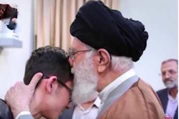 Aryan Gholami and Iranian Supreme Leader Ali Khamenei. (screenshot)