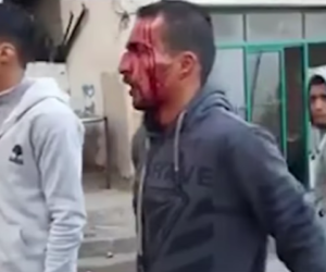 Palestinian beaten by Hamas for protesting against regime. (screenshot)