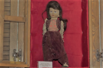 A German doll made with the the hair of a Holocaust victim in Turkey. (screenshot)