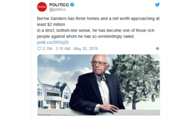 Politico tweet with Bernie Sanders. (Twitter)