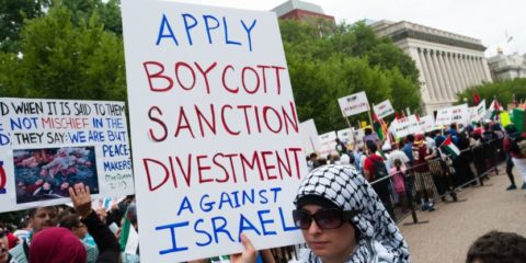 A pro-BDS rally in Washington, D.C.
