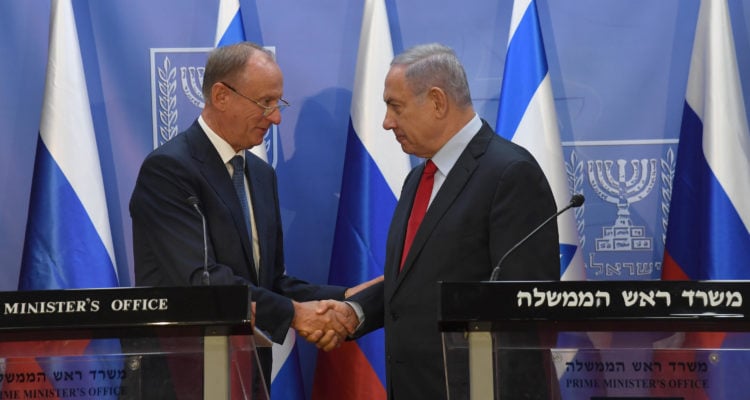 Welcoming Russian security secretary, Netanyahu vows to prevent Iran from entrenching Israel’s border