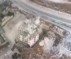 Palestinian building destroyed