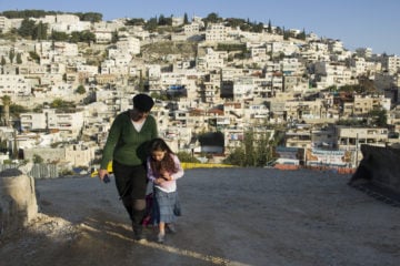 A Jewish mother and daughter in Kfar Shiloach. (illustrative) (FLASH90/Johanna Geron)