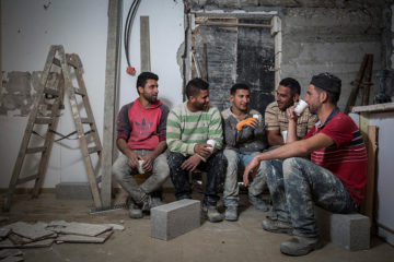 Palestinian construction workers