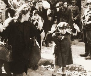 Jews rounded up by the Nazis during the Warsaw Ghetto Uprising in May 1943.