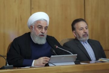 President Hassan Rouhani speaks in a cabinet meeting in Tehran, Iran, Wednesday, July 24, 2019.