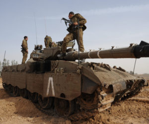 Israeli soldiers on the Gaza border (