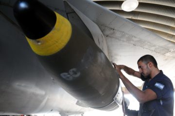 Israeli F-15 Eagle fighter jet technician