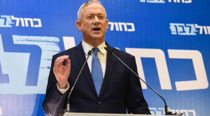 Blue and White’s Gantz says rejection of Arab coalition partner has zero to do with racism