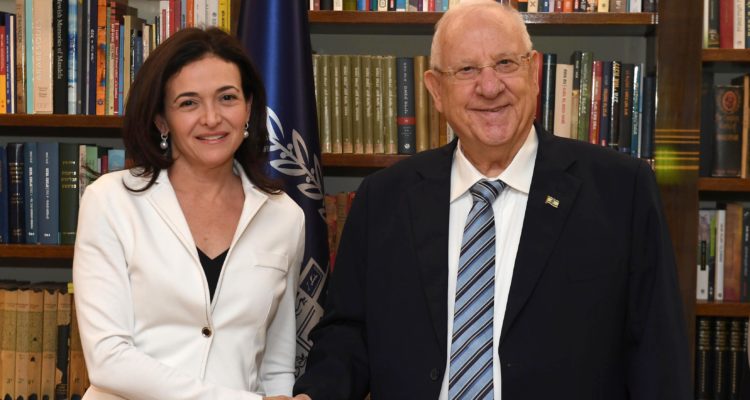 Facebook’s Sandberg meets Israel’s president, opening local office to promote equality in workplace