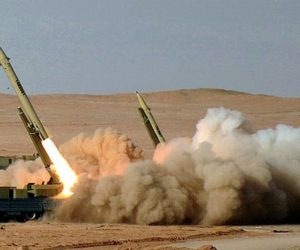 Fateh-110 ballistic missiles being fired as part of Iran's “Great Prophet 7” military exercise in July 2012.